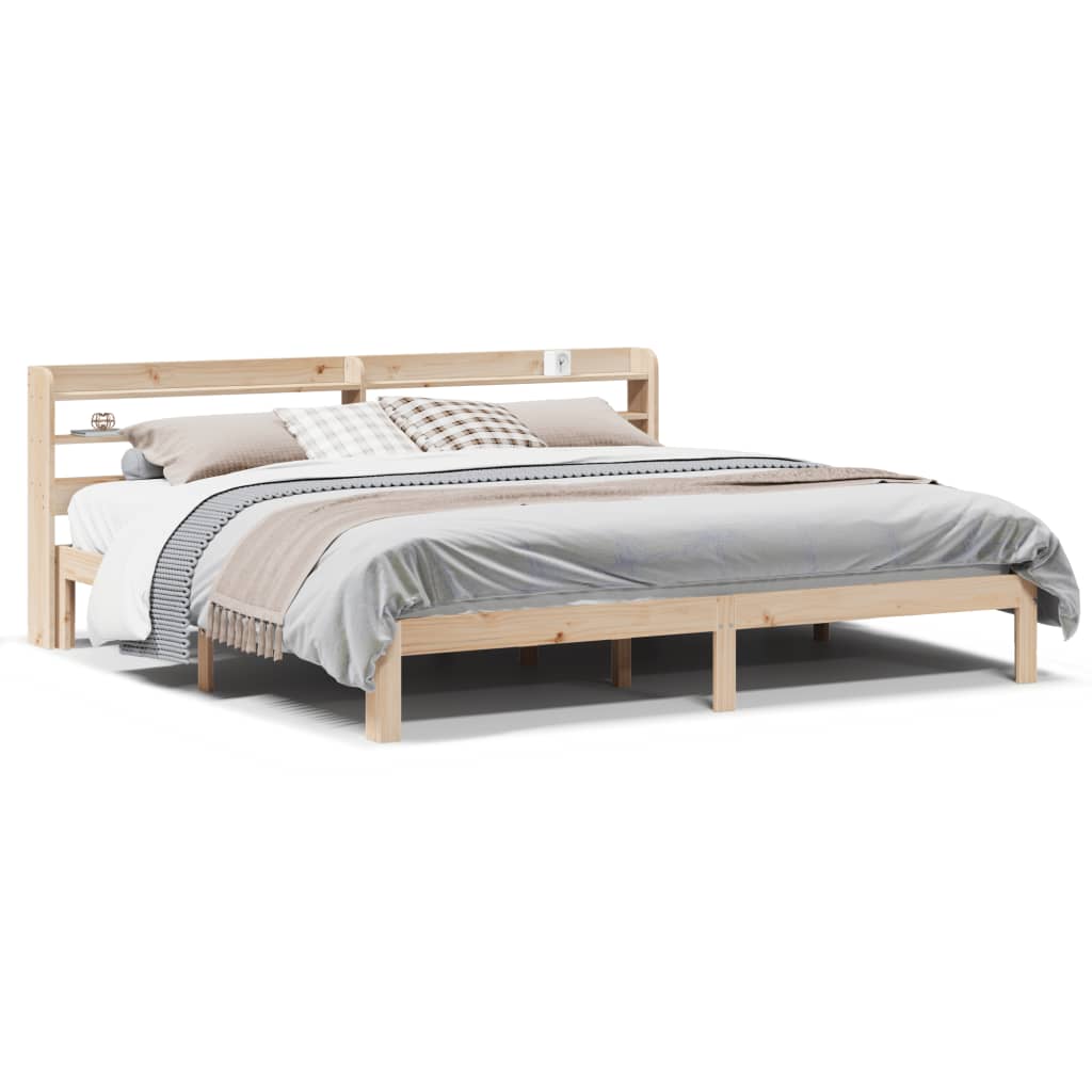 Bed Frame with Headboard without Mattress 200x200 cm